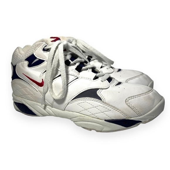 Vtg Nike Air Forefoot Women Mid Shoes Athletic Sneakers White Leather Red Purple - Picture 13 of 15